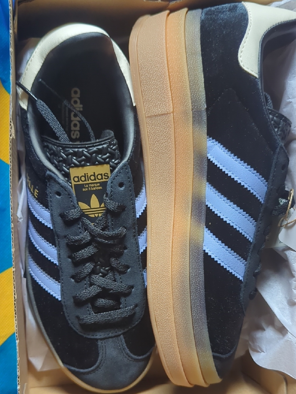 adidas Black & Light Blue Platform Campus Sneakers